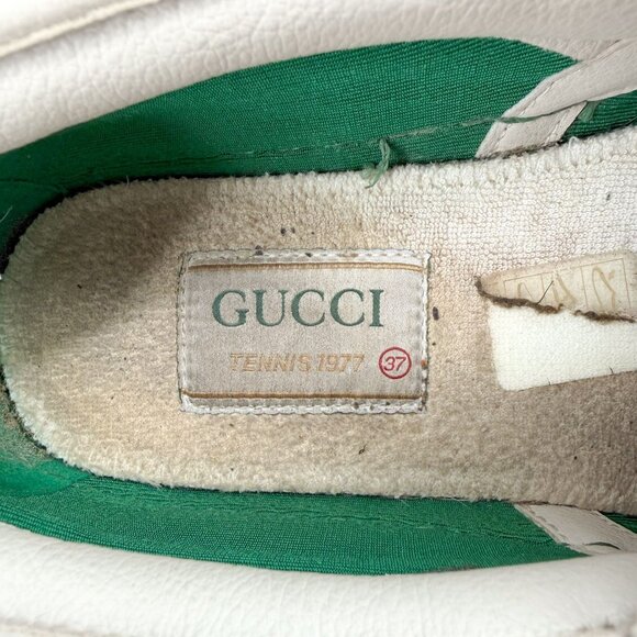 Gucci Tennis 1977 Beige GG Canvas Slip On Sneakers Shoes Size 37 US 7 Women's - Picture 13 of 13